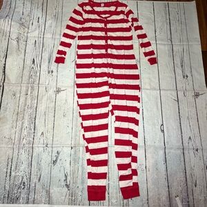 Old Navy Red and White Striped Women's Pajama Onesie